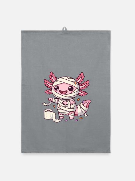 Mumien-Axolotl - Organic Geschirrtuch - Grau