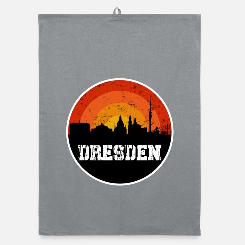 Dresden Skyline Organic dish towel