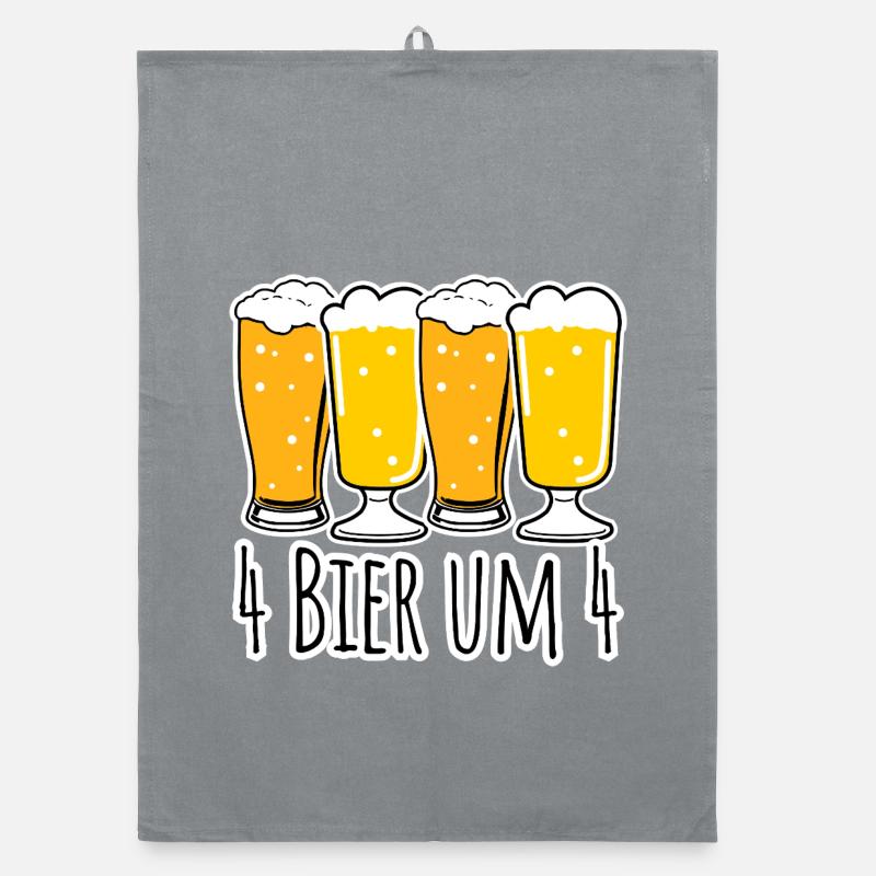 Kein Bier vor 4 und vier Bier ab 4! Organic Geschirrtuch