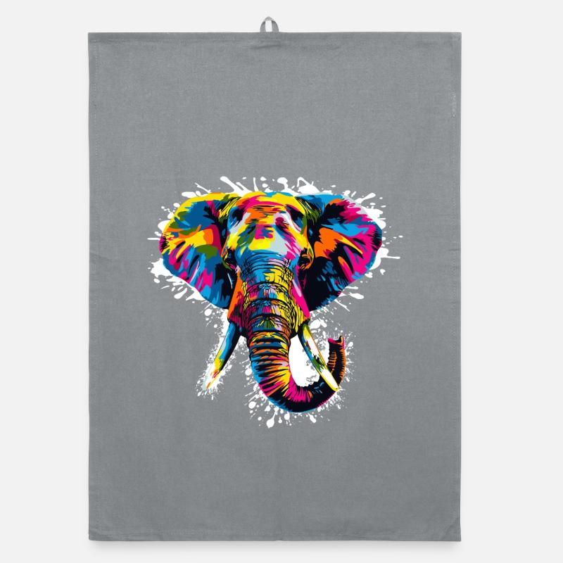 Elefant Art Design Organic Geschirrtuch