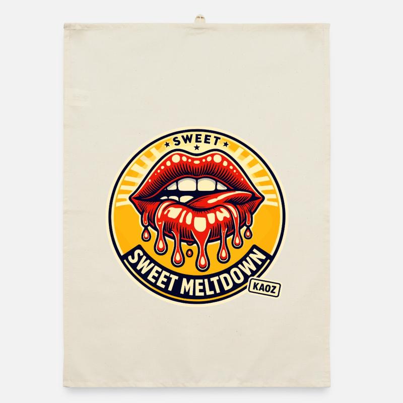 Sweet Meltdown Lip Artwork Organic dish towel
