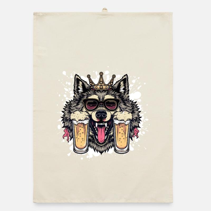 Wolf Beer Drôle Torchon bio