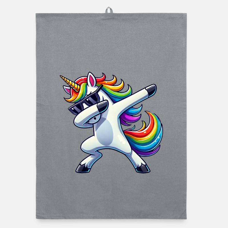Dabbing Einhorn Dab Unicorn Mädchen Einhörner Organic Geschirrtuch