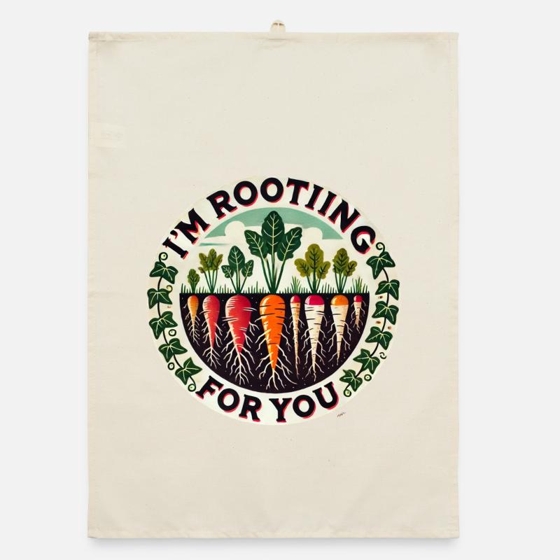 Rootin' Carrot Patch Round Organic dish towel