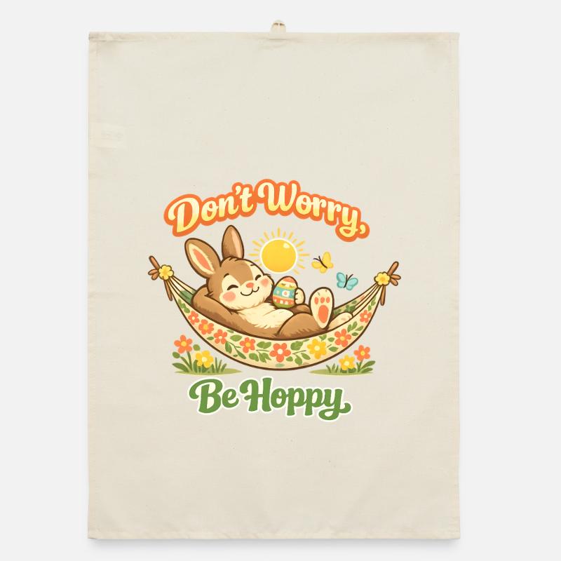 Saying Easter Bunny Funny Organic dish towel