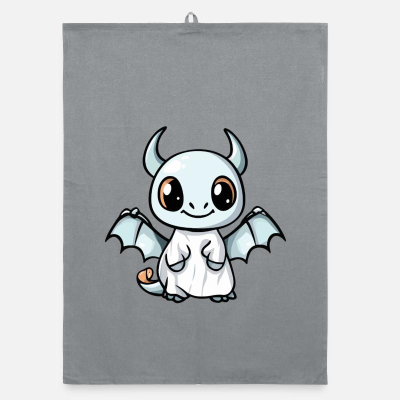 Drache Halloween Geist Organic Geschirrtuch