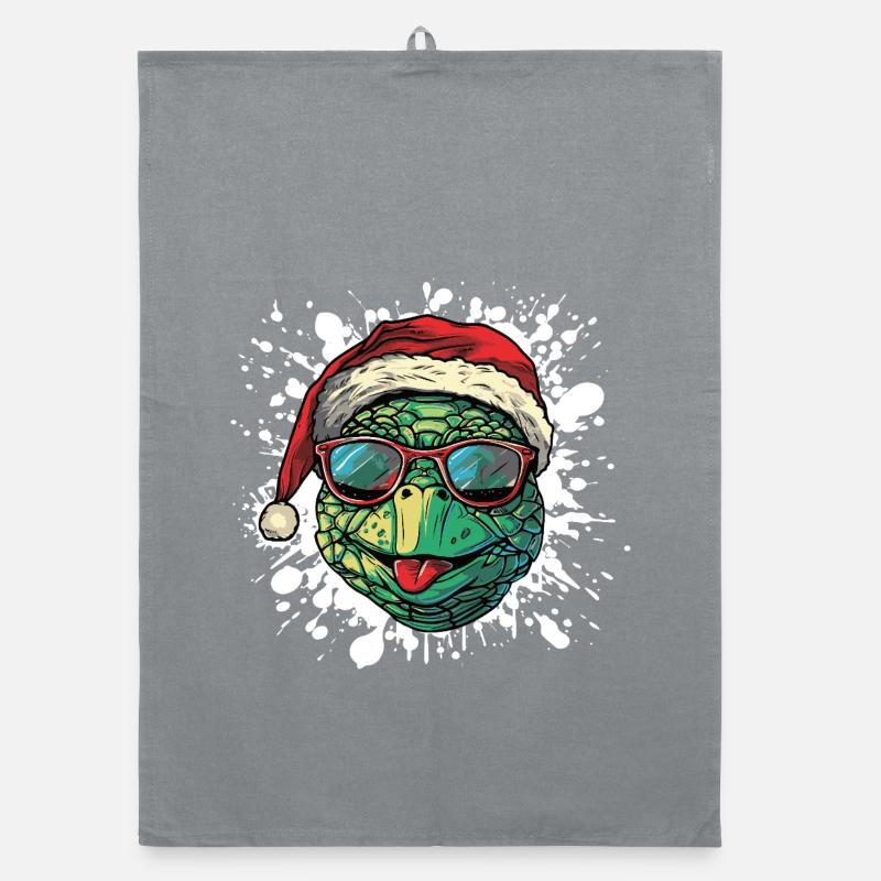 Turtle Christmas Funny Organic dish towel
