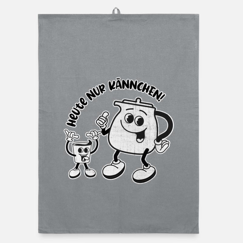 Heute nur Kännchen. Wird ein harter Tag – RETRO Organic Geschirrtuch