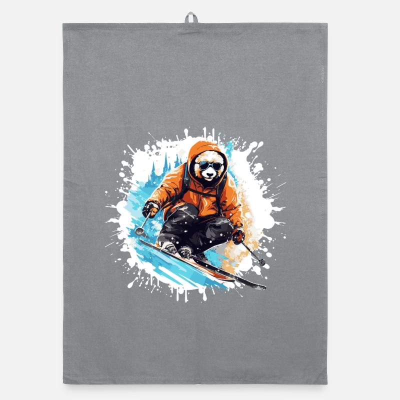 Panda Ski Skiing Torchon bio