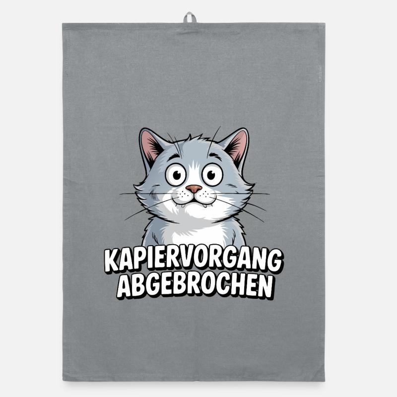 Kapiervorgang abgebrochen – Katze Comic Organic Geschirrtuch