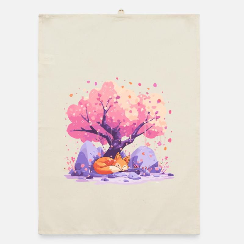 Schlaffuchs unter Kirschbaum Organic Geschirrtuch