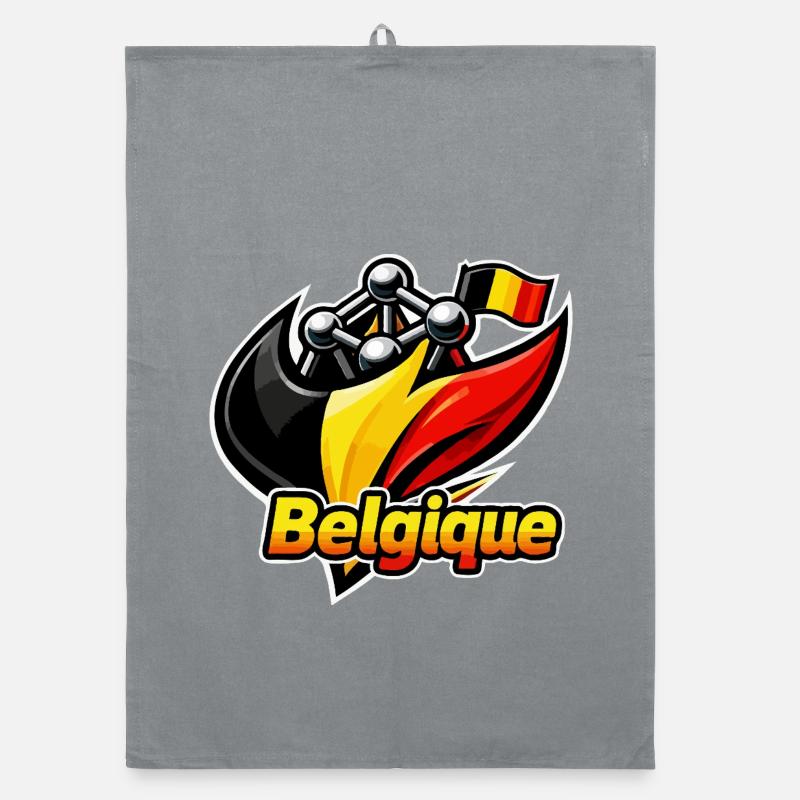 Drapeau et Electron de la Belgique Torchon bio