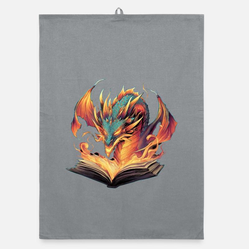 Drachenbuch Transformationsfeuer-Design Organic Geschirrtuch