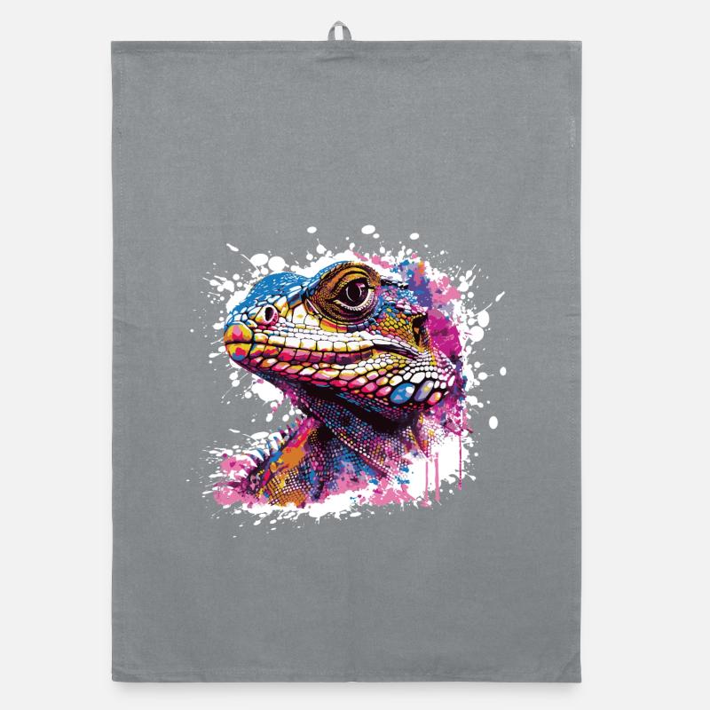 Lizard Graffiti Organic dish towel