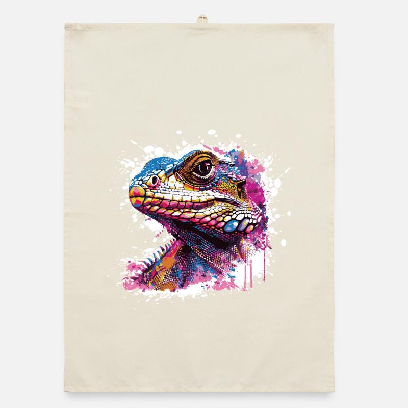 Lizard Graffiti Organic dish towel