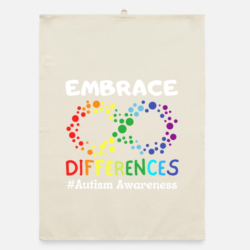 Embrace Differences Autism Awareness Infinity Organic dish towel