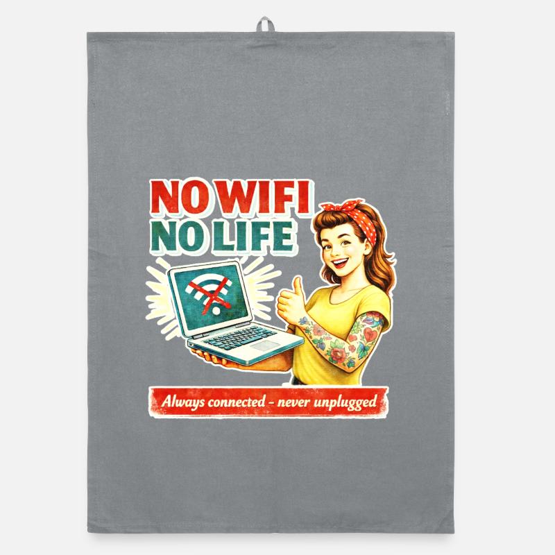 Pas de Wi-Fi, pas de vie rétro Torchon bio