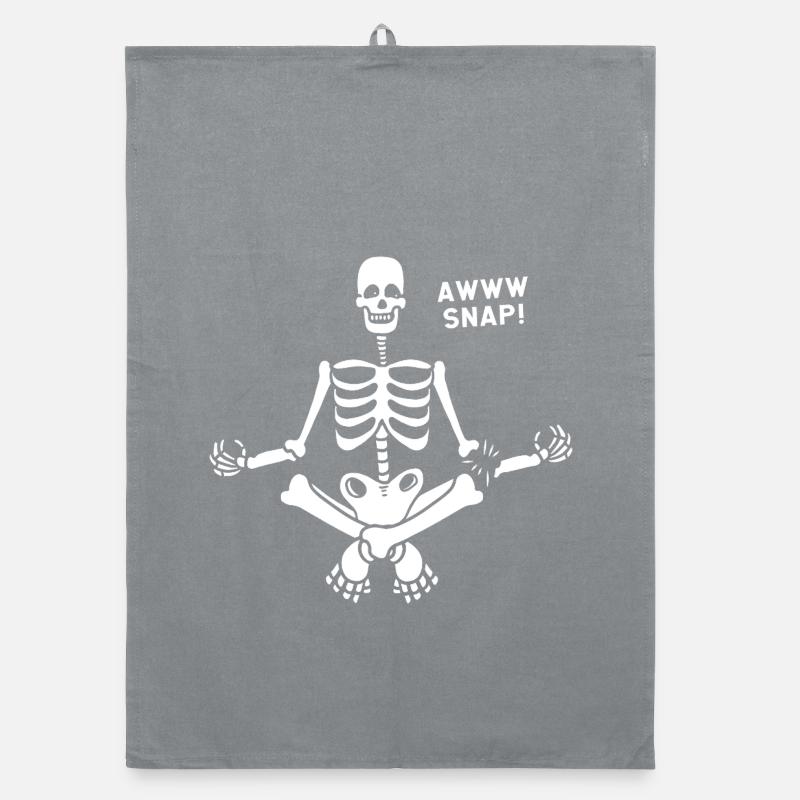Knochenbruch Halloween Skelett Knochen Armbruch Organic Geschirrtuch
