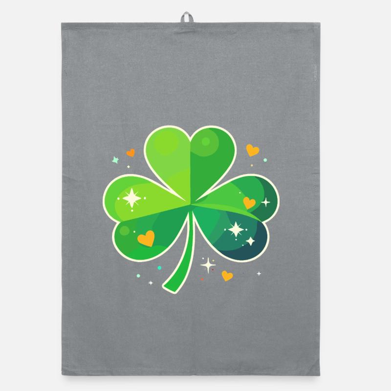 Fête de la Saint-Patrick Trèfle Lucky Torchon bio