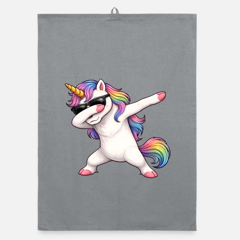Dabbing Einhorn Organic Geschirrtuch