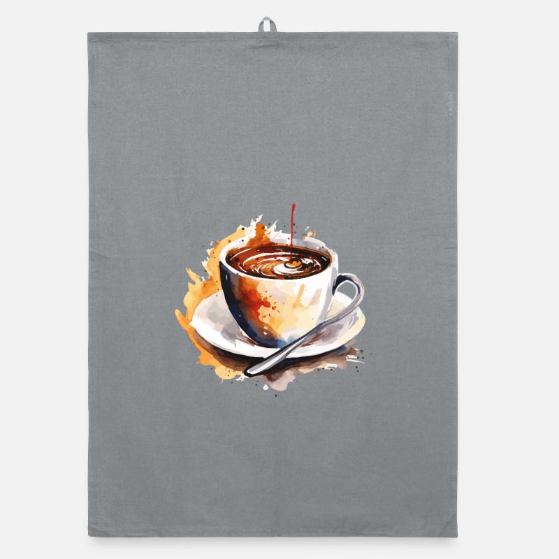 Café aquarelle – Explosion de couleurs Torchon bio