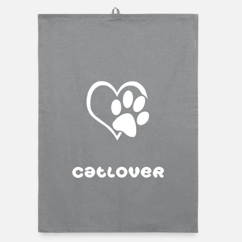 Catlover-weiß Organic Geschirrtuch