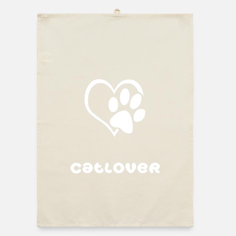 Catlover-white Organic dish towel