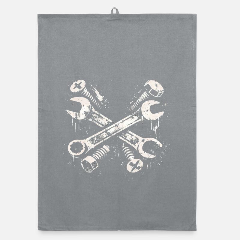Tool Grunge Design Screwdriver Mechanic Organic dish towel