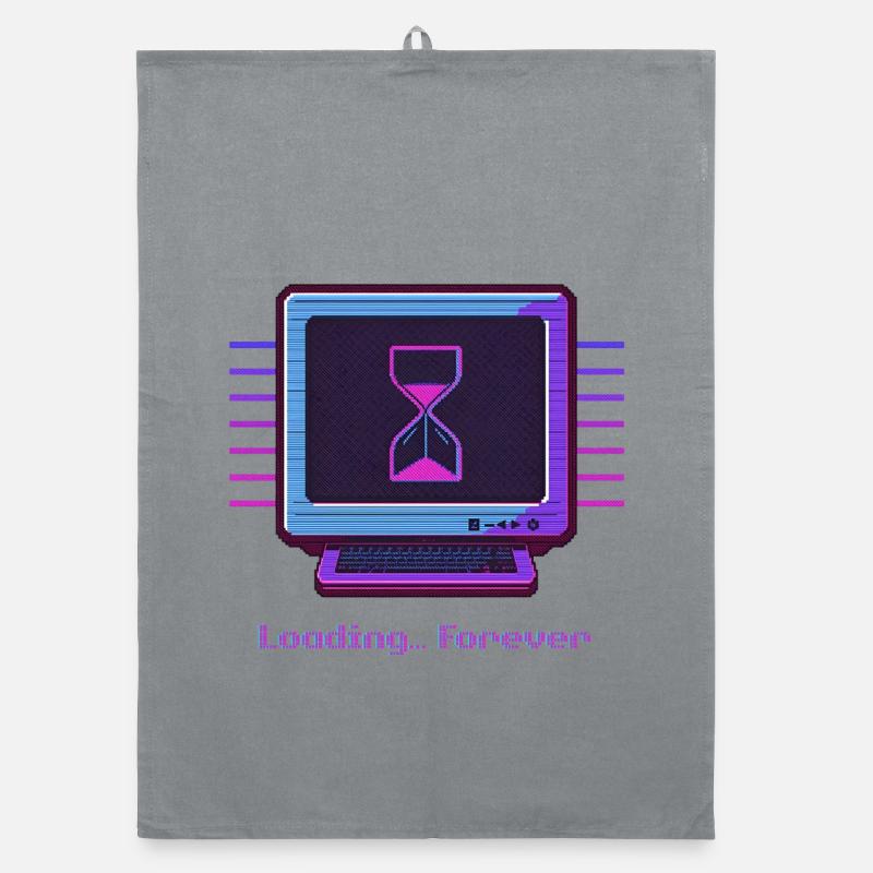 Forever Loading Retro PC Neon Design Organic Geschirrtuch