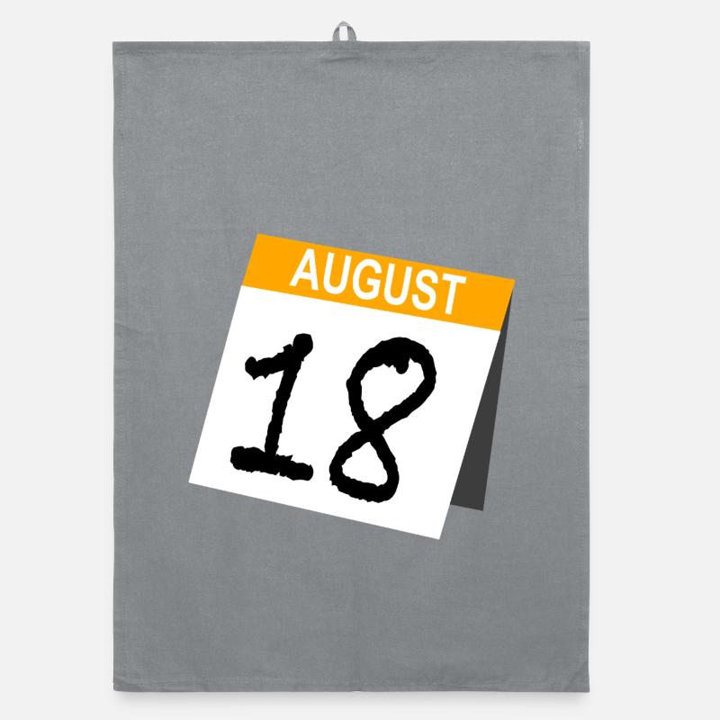 18. Geburtstag August Geschenk Kalender Organic Geschirrtuch