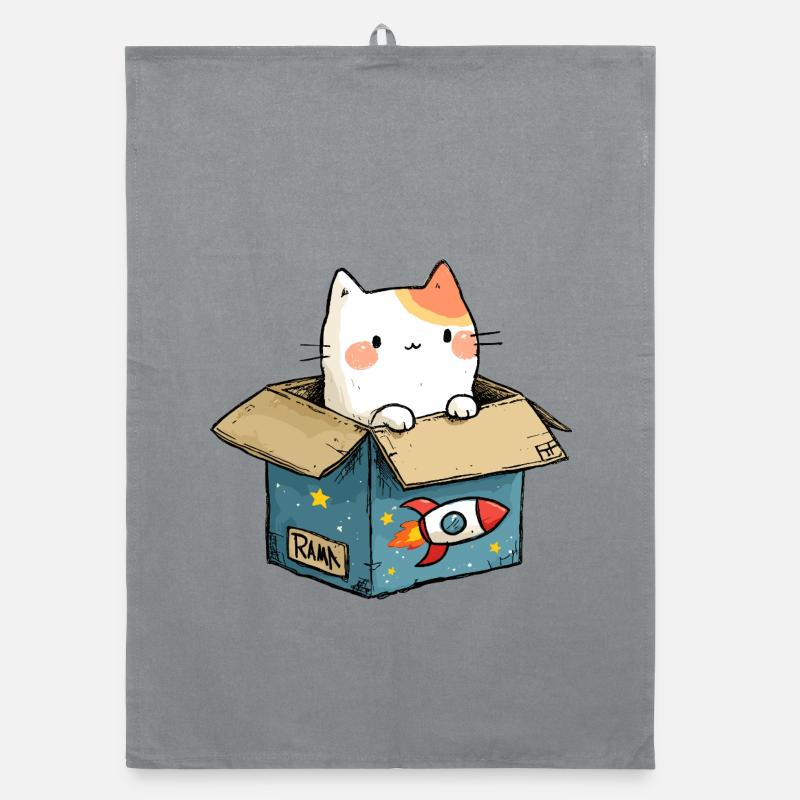Cat's Throw Space Organic dish towel