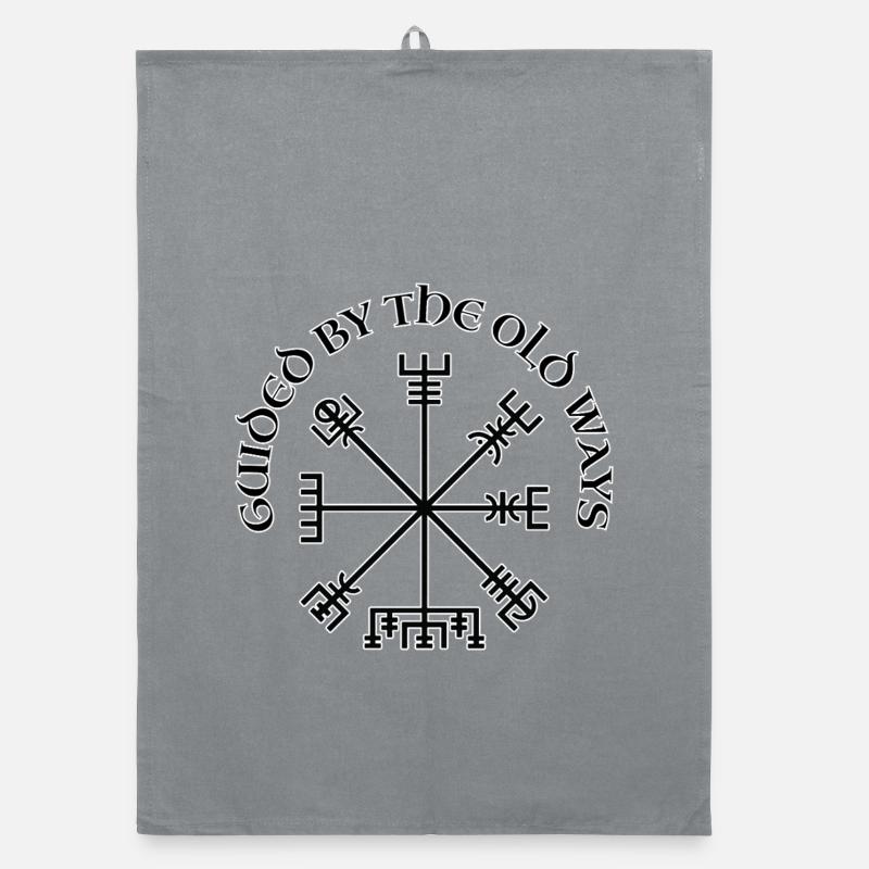 Wikinger-Vegvisir-Kompass - Organic Geschirrtuch - Grau