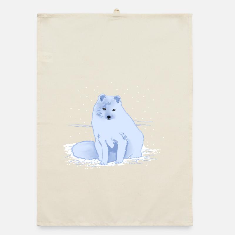 Polarfuchs im Schnee Organic Geschirrtuch