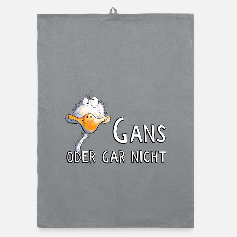 Gans Oder Gar Nicht I Gänse Wortspiel Organic Geschirrtuch