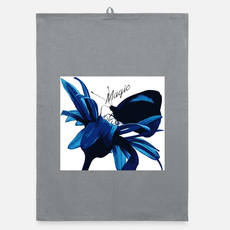 Blue Blossom Magic with Magic Organic dish towel