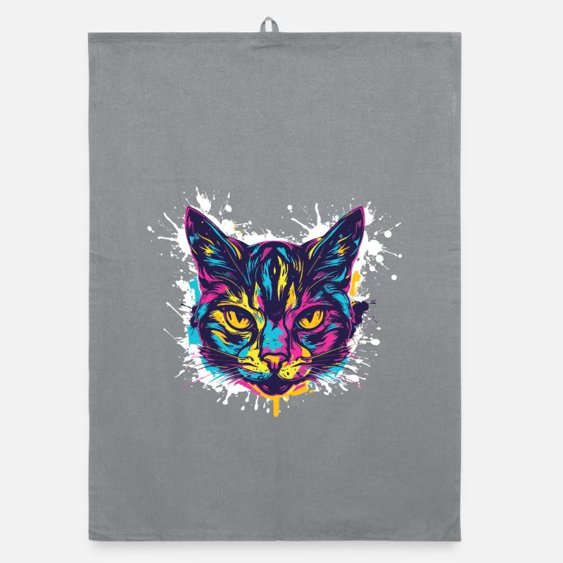 Éclaboussures de peinture de chat Torchon bio
