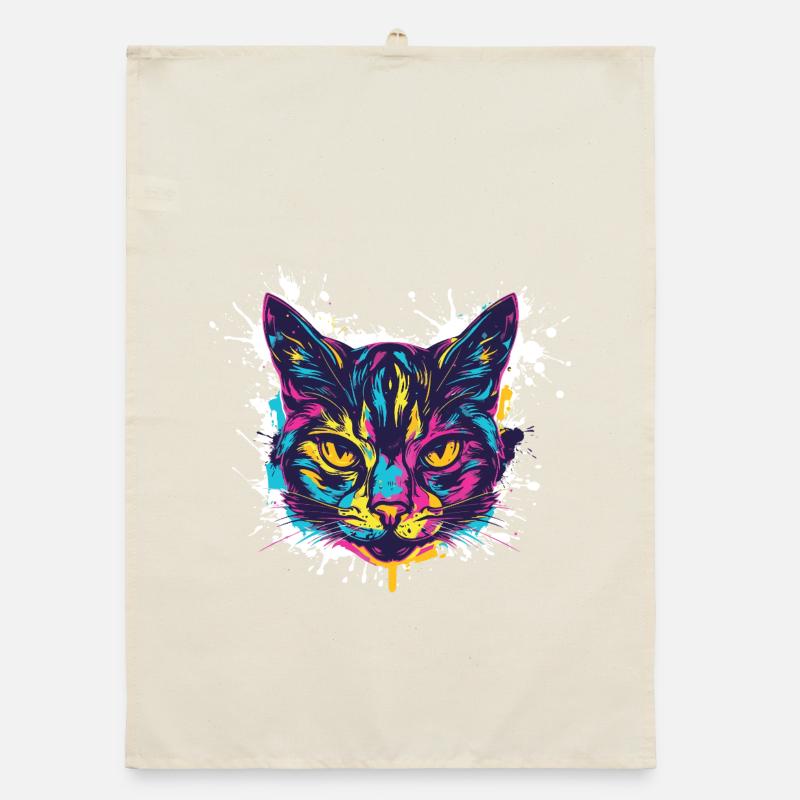 Cat Splatter Paint Blobs Organic dish towel