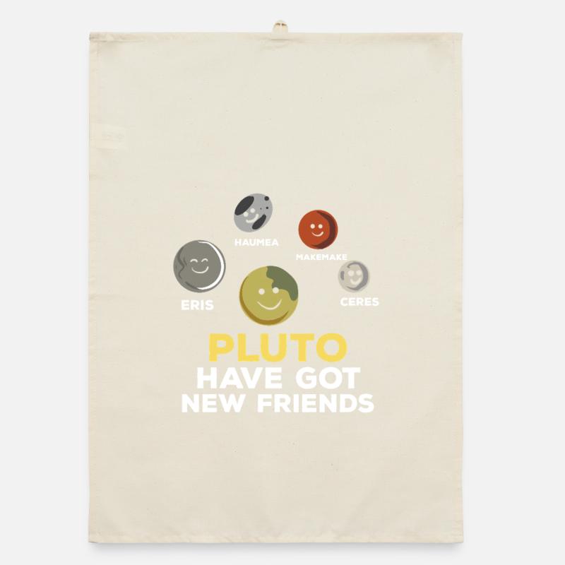 Pluto Has New Friends Space Planets Design Organic dish towel