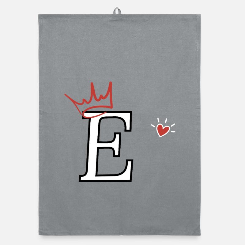 Buchstabe e Kronenherz Organic Geschirrtuch