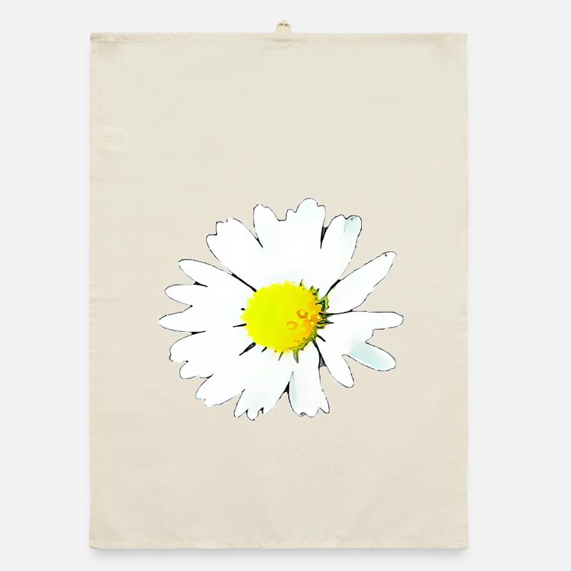 Blume - Gänseblümchen Organic Geschirrtuch