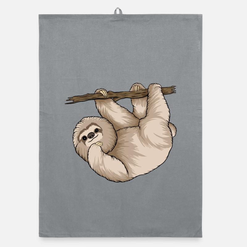 Charming Sloth Hugging Branch  Organic dish towel