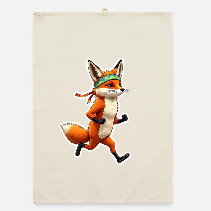 Let ́s run, Fox Organic dish towel