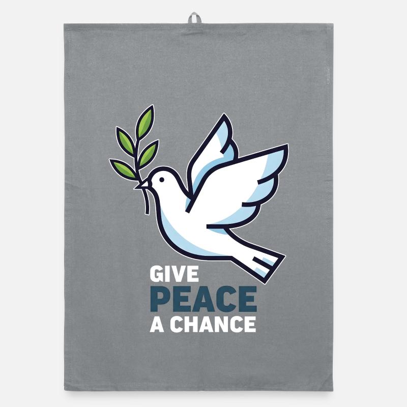 Friedenstaube "Give Peace a Chance" Organic Geschirrtuch
