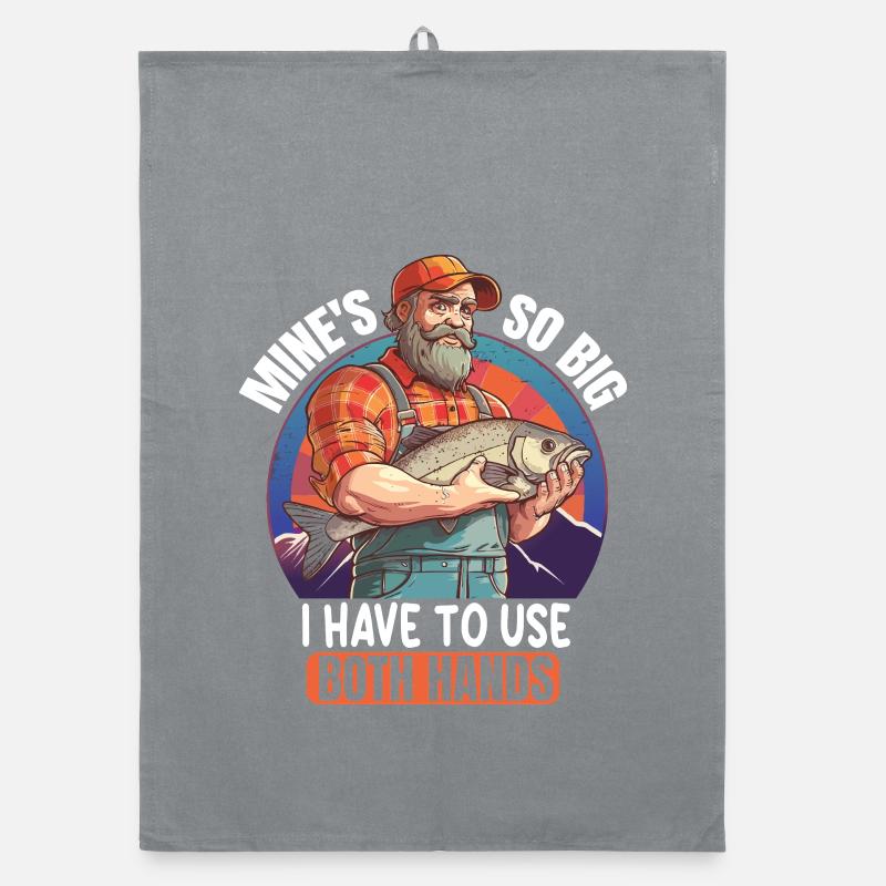 Angler saying with fish Organic dish towel
