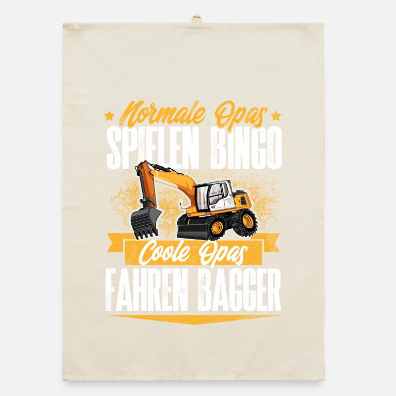 Baggerfahrer Opa Organic Geschirrtuch