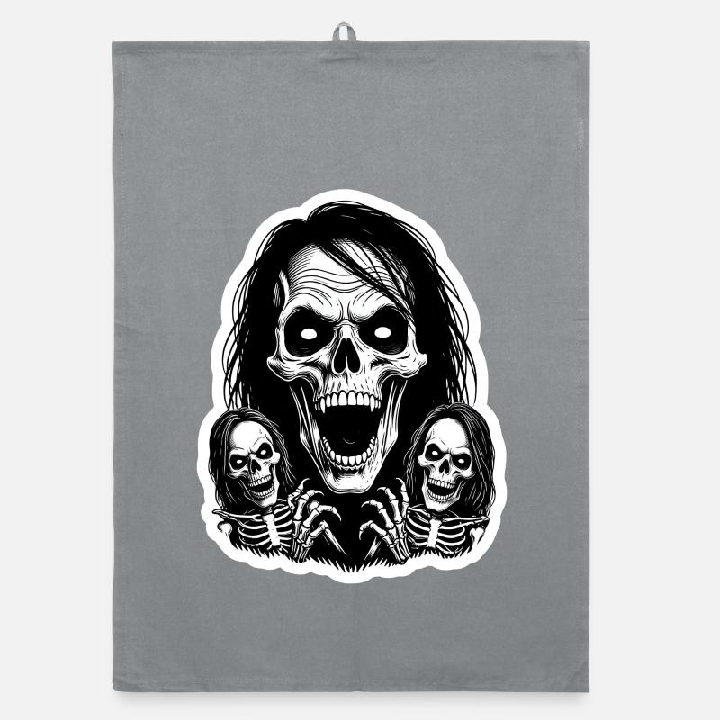 Schreiender Skull Organic Geschirrtuch