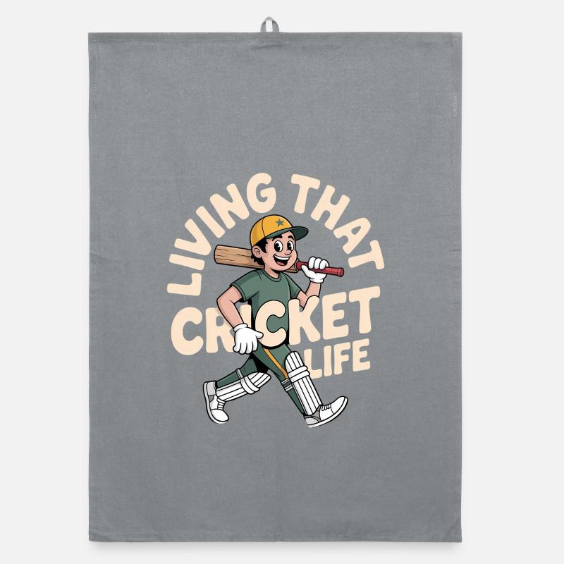 Drôle de cricket : Jeu de cricket vintage - Torchon bio - bruyère