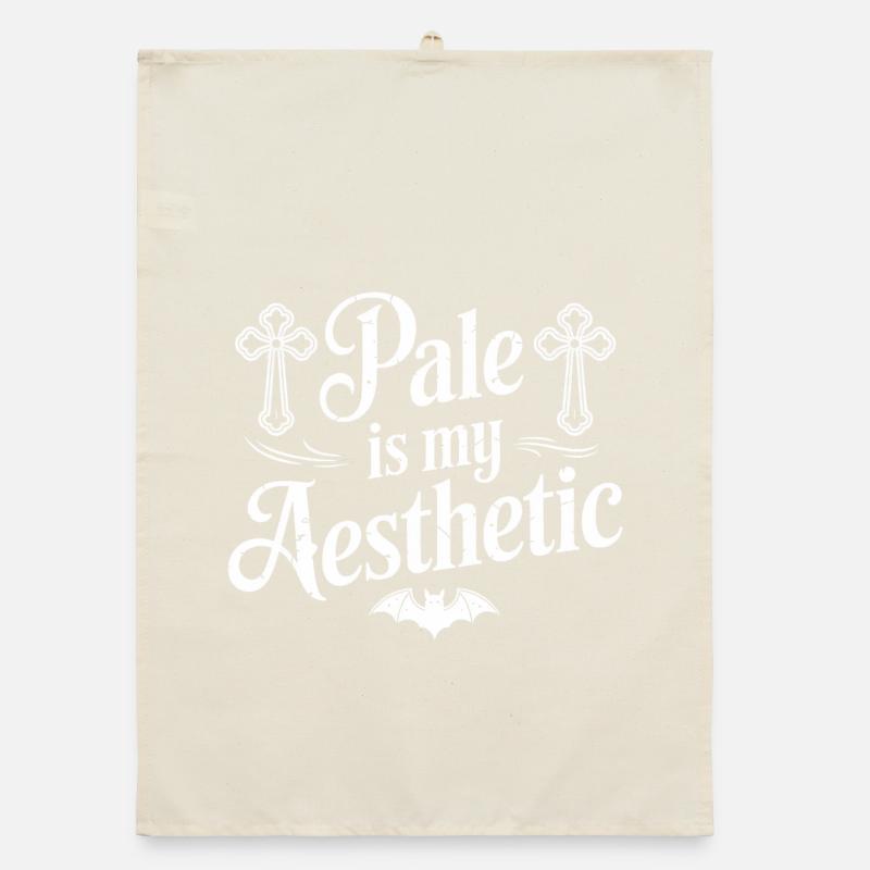 Pale Aesthetic Gothic Bat Typography Organic dish towel