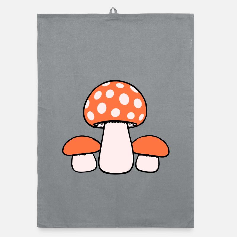3 champignons Trois groupes Famille parsemée Champignons Nature Torchon bio