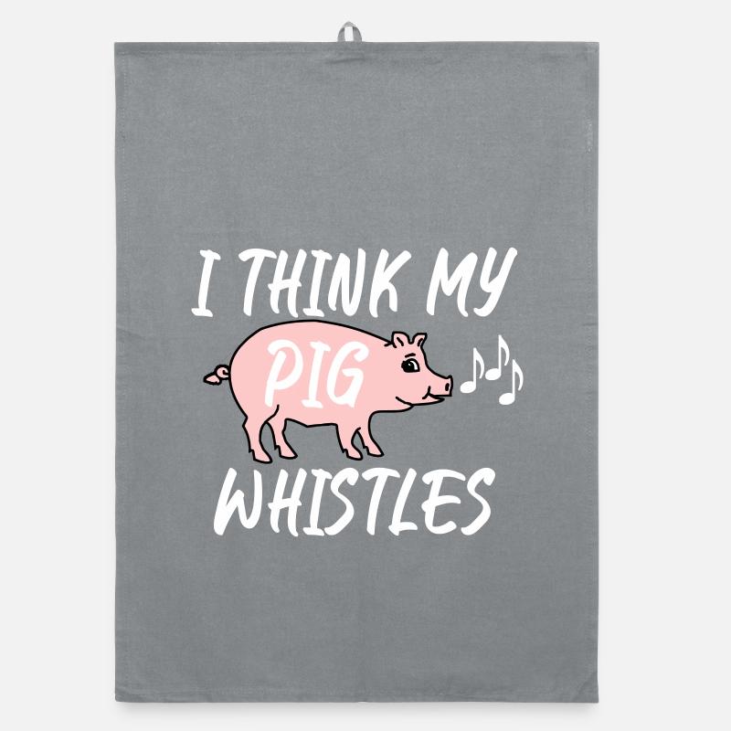 I think my pig whistles Organic dish towel